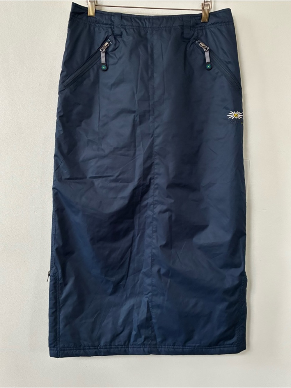 SKHOOP The Original Skirt Black Insulated Side Zipper Midi Skirt Navy Blue